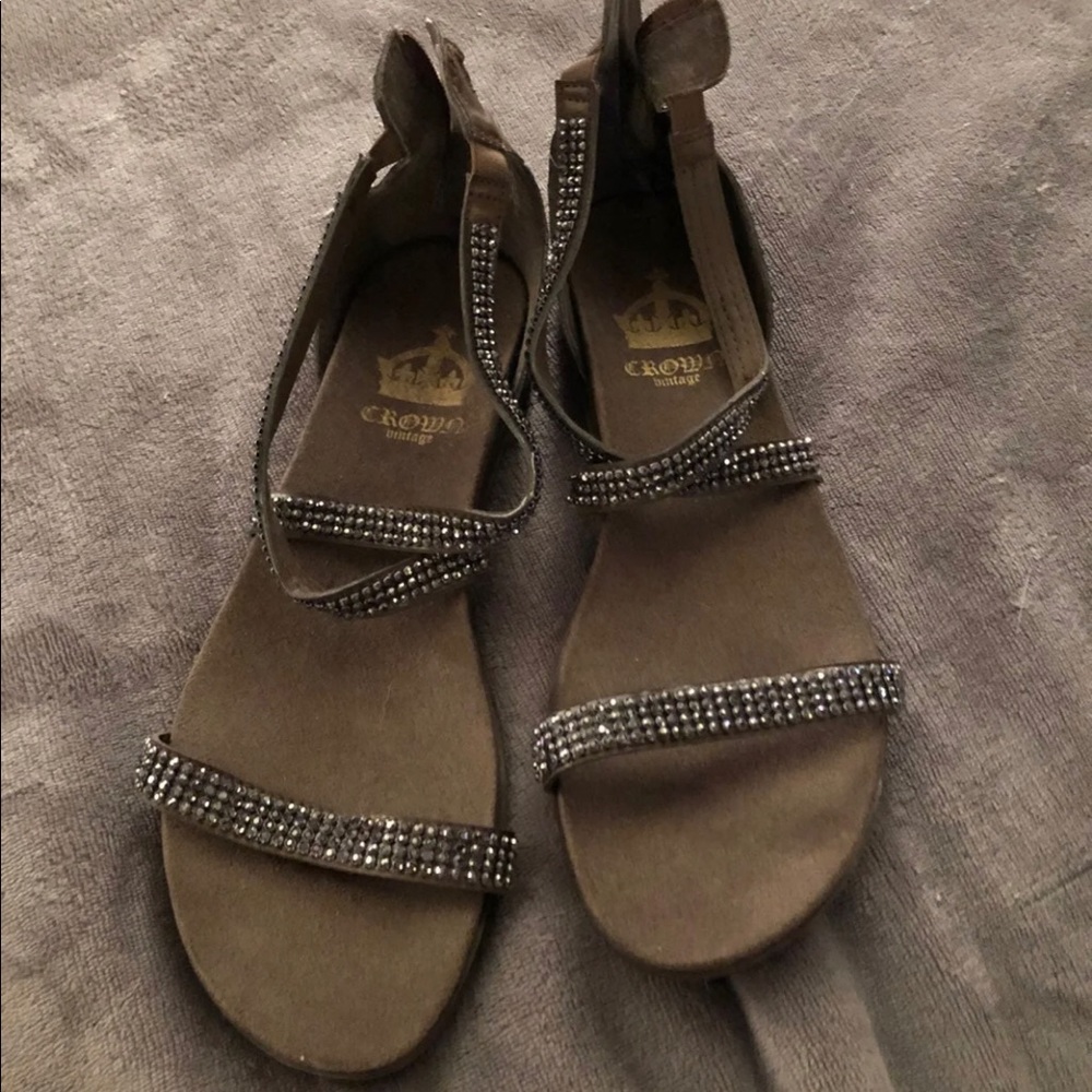 Cute. Gladiator sandals zip up sparkly